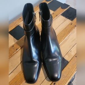 Talbots Western Ankle Booties SZ 8.5 B Black Leather Equestrian Boots
